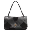 Bolsa De Ombro Patchwork Couro Preto - imagem 1