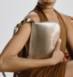 Bolsa De Ombro Pedras Couro Dourado - imagem 2