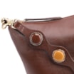 Bolsa De Ombro Pedras Couro Marrom - imagem 5