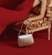 Bolsa De Ombro Pedras Couro Prata - imagem 2