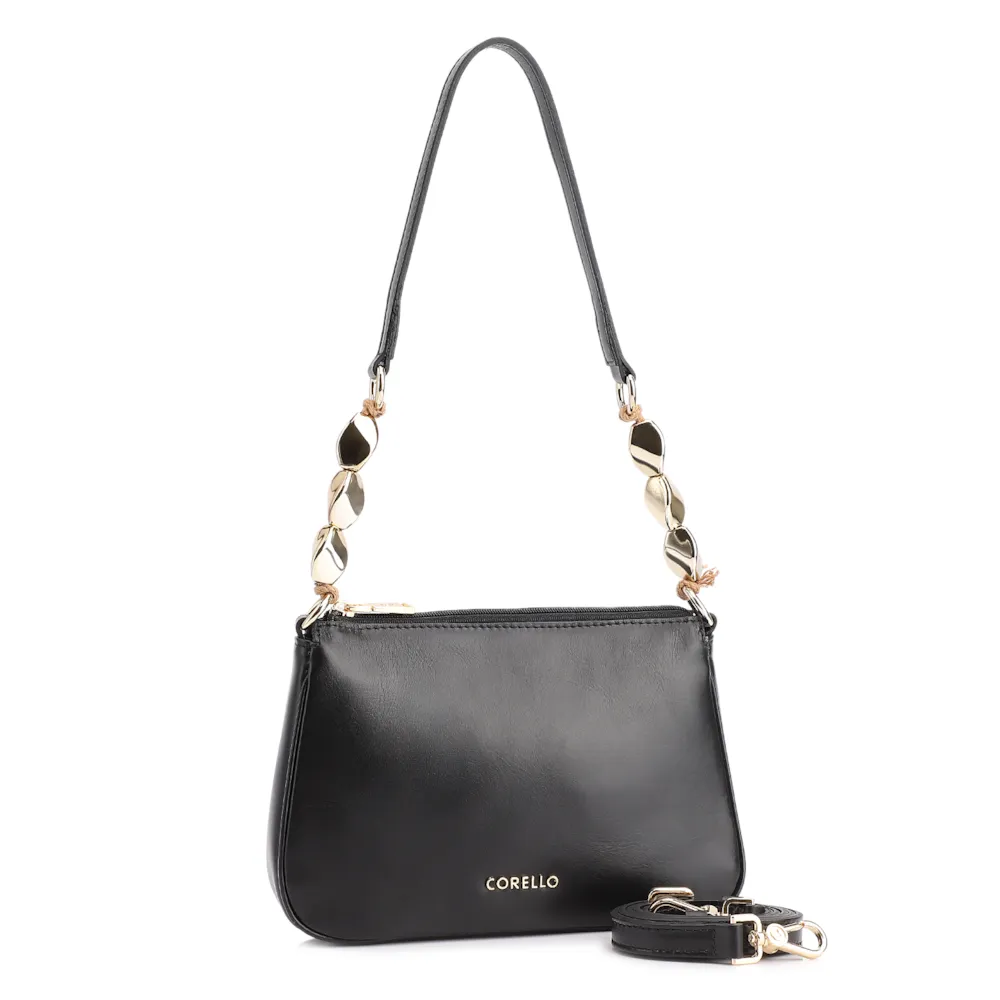 Bolsa De Ombro Pedras Couro Preto - imagem 2