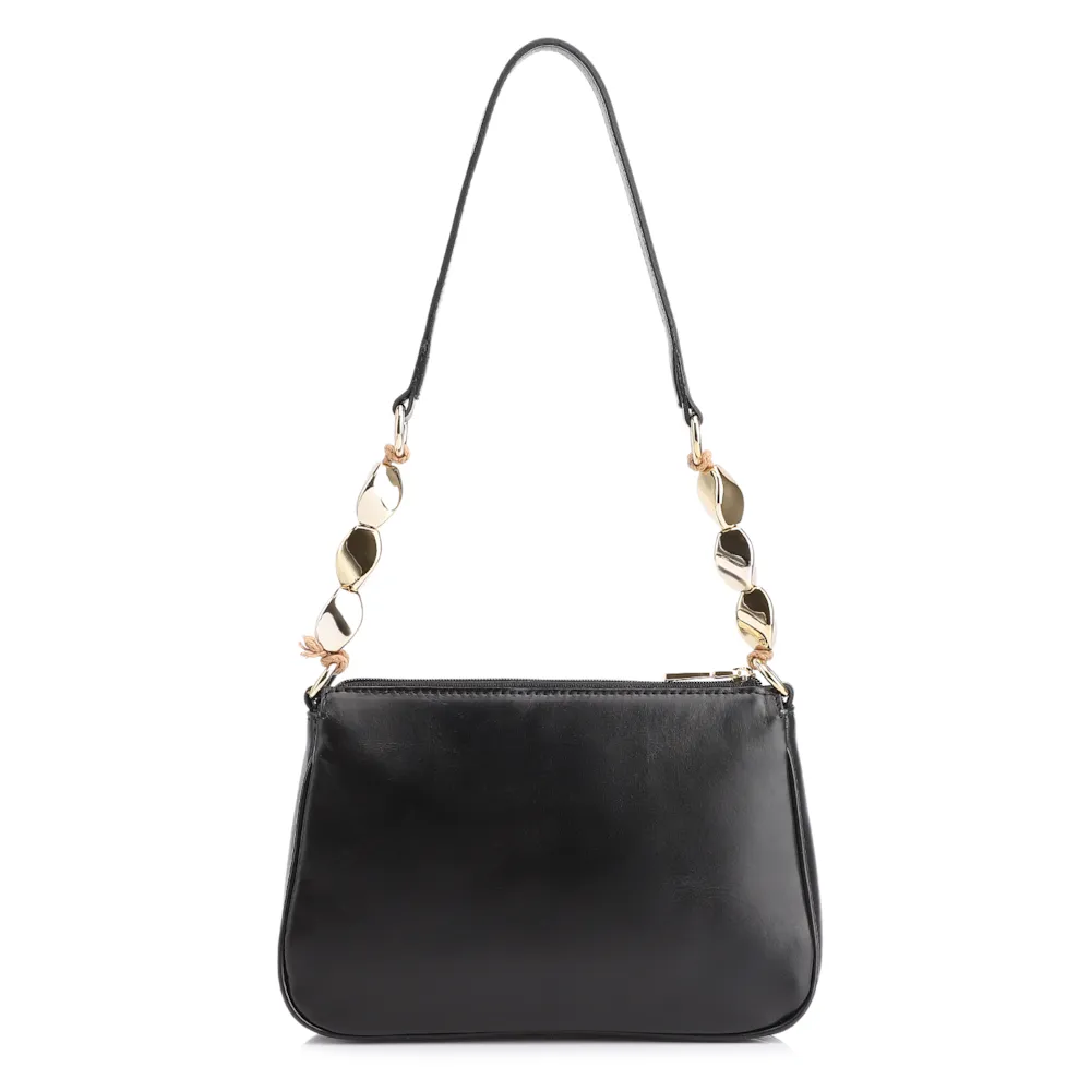 Bolsa De Ombro Pedras Couro Preto - imagem 3