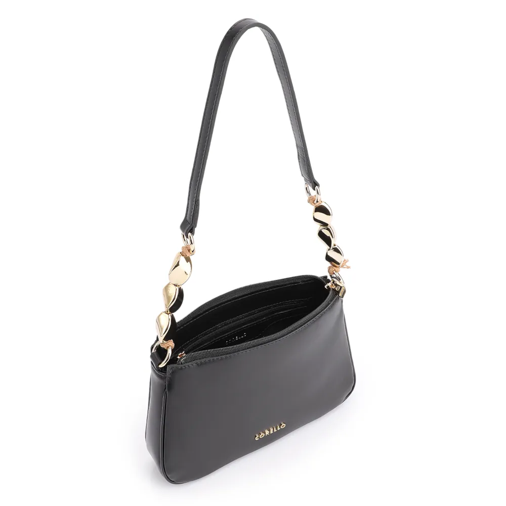 Bolsa De Ombro Pedras Couro Preto - imagem 4