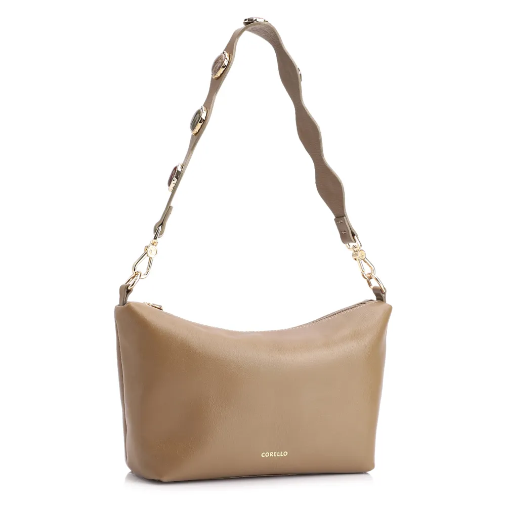 Bolsa De Ombro Pedras Couro Verde - imagem 3