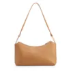 Bolsa De Ombro Pequena Couro/Alt Marrom Claro Tramado Rustico - imagem 3