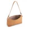Bolsa De Ombro Pequena Couro/Alt Marrom Claro Tramado Rustico - imagem 4
