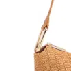 Bolsa De Ombro Pequena Couro/Alt Marrom Claro Tramado Rustico - imagem 7