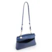  Bolsa De Ombro Pequena Couro Antique Azul Zíper Frontal - imagem 4