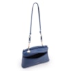  Bolsa De Ombro Pequena Couro Antique Azul Zíper Frontal - imagem 4
