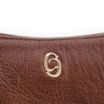 Bolsa De Ombro Pequena Couro Antique Marrom Bridão Dourado Lateral - imagem 5