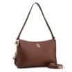 Bolsa De Ombro Pequena Couro Antique Marrom Bridão Dourado Lateral - imagem 2