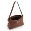 Bolsa De Ombro Pequena Couro Antique Marrom Bridão Dourado Lateral - imagem 3