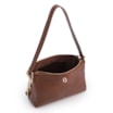 Bolsa De Ombro Pequena Couro Antique Marrom Bridão Dourado Lateral - imagem 3
