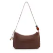 Bolsa De Ombro Pequena Couro Antique Marrom Pedras Laterais - imagem 3