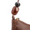 Bolsa De Ombro Pequena Couro Antique Marrom Pedras Laterais - imagem 6