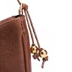 Bolsa De Ombro Pequena Couro Antique Marrom Pedras Laterais - imagem 7