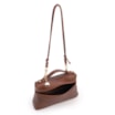  Bolsa De Ombro Pequena Couro Antique Marrom Zíper Frontal - imagem 4