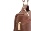  Bolsa De Ombro Pequena Couro Antique Marrom Zíper Frontal - imagem 6