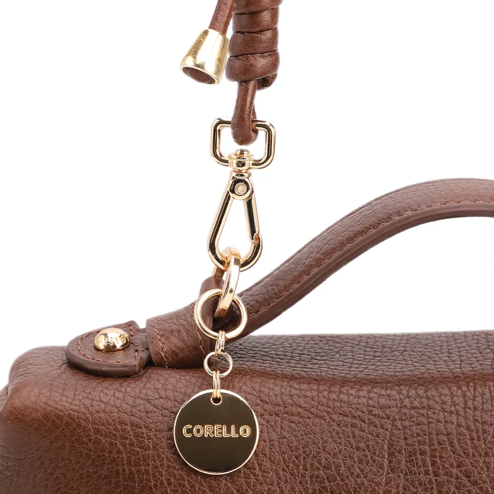  Bolsa De Ombro Pequena Couro Antique Marrom Zíper Frontal - imagem 7