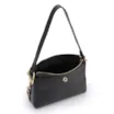 Bolsa De Ombro Pequena Couro Antique Preto Bridão Dourado Lateral - imagem 4