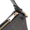 Bolsa De Ombro Pequena Couro Antique Preto Bridão Dourado Lateral - imagem 5