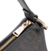 Bolsa De Ombro Pequena Couro Antique Preto Bridão Dourado Lateral - imagem 5
