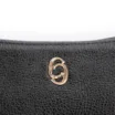 Bolsa De Ombro Pequena Couro Antique Preto Bridão Dourado Lateral - imagem 6