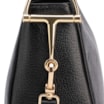 Bolsa De Ombro Pequena Couro Antique Preto Bridão Dourado Lateral - imagem 7