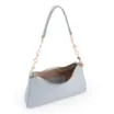 Bolsa De Ombro Pequena Couro Azul Alça Metal Dourado - imagem 4