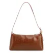 Bolsa De Ombro Pequena Couro Croco Marrom Claro Alça Fivela Lateral - imagem 3