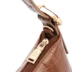 Bolsa De Ombro Pequena Couro Croco Marrom Claro Alça Fivela Lateral - imagem 5