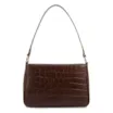 Bolsa De Ombro Pequena Couro Croco Marrom Pedras - imagem 4
