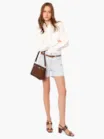 Bolsa De Ombro Pequena Couro Croco Marrom Pedras - imagem 8