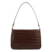 Bolsa De Ombro Pequena Couro Croco Marrom Pedras - imagem 3