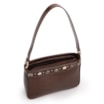 Bolsa De Ombro Pequena Couro Croco Marrom Pedras - imagem 4