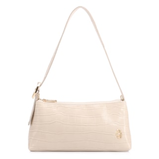 Pequena Couro croco Off White Alça fivela lateral