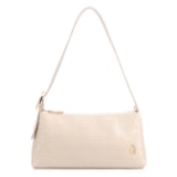 Bolsa De Ombro Pequena Couro Croco Off White Alça Fivela Lateral
