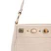 Bolsa De Ombro Pequena Couro Croco Off White Pedras - imagem 7