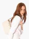 Bolsa De Ombro Pequena Couro Croco Off White Pedras - imagem 2