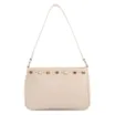 Bolsa De Ombro Pequena Couro Croco Off White Pedras - imagem 1
