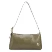 Bolsa De Ombro Pequena Couro Croco Verde Alça Fivela Lateral - imagem 1
