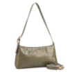 Bolsa De Ombro Pequena Couro Croco Verde Alça Fivela Lateral - imagem 2