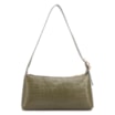 Bolsa De Ombro Pequena Couro Croco Verde Alça Fivela Lateral - imagem 3