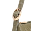 Bolsa De Ombro Pequena Couro Croco Verde Alça Fivela Lateral - imagem 7