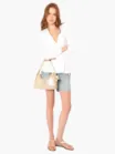 Bolsa De Ombro Pequena Couro Dourado Metalizado Pingente Flor - imagem 4