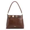 Bolsa De Ombro Pequena Couro Marrom Bucket Pedras - imagem 1