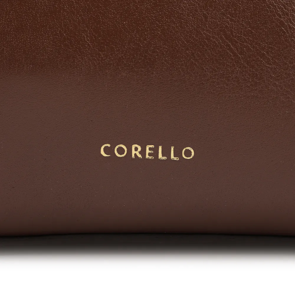 Bolsa De Ombro Pequena Couro Marrom Bucket Pedras - imagem 6