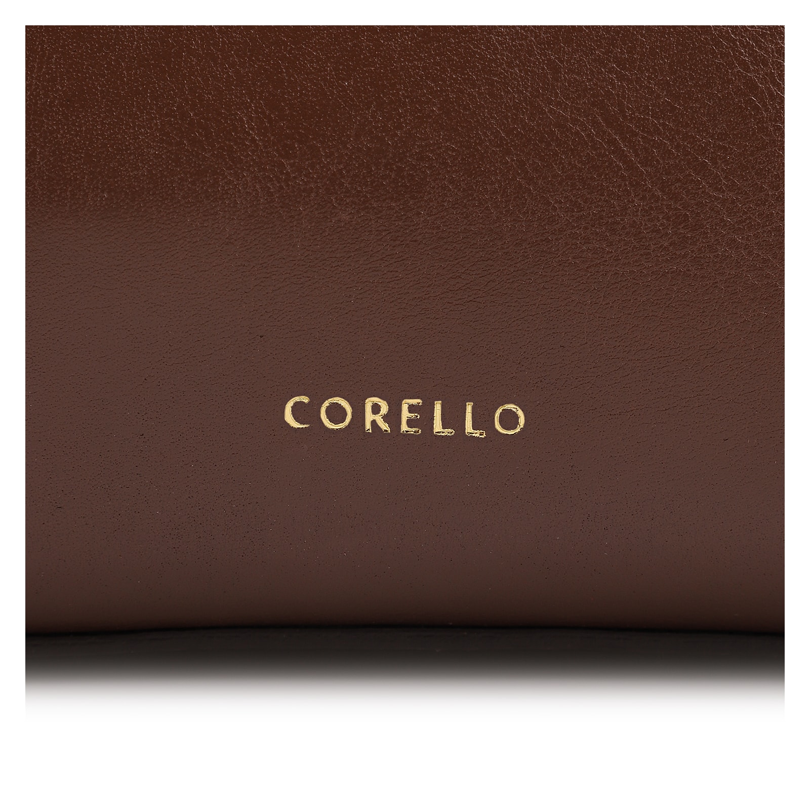 Bolsa De Ombro Pequena Couro Marrom Bucket Pedras