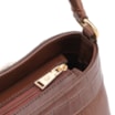 Bolsa De Ombro Pequena Couro Marrom Bucket Pedras - imagem 5