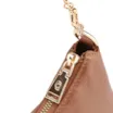 Bolsa De Ombro Pequena Couro Marrom Claro Alça Metal Dourado - imagem 5